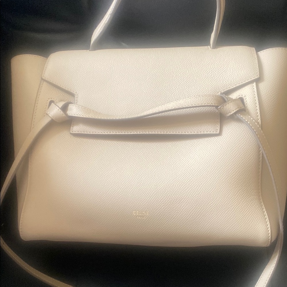 Cream Leather Women's Bag